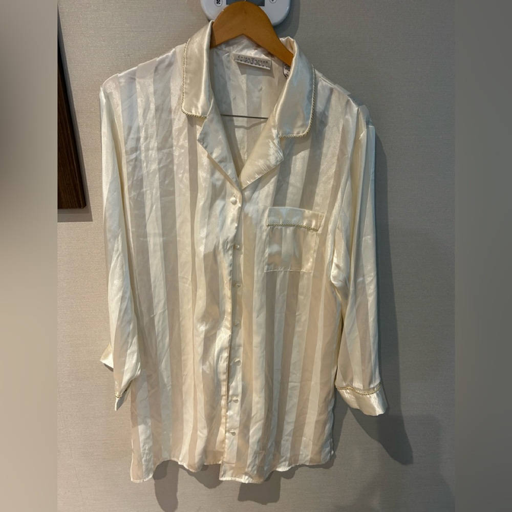 Erika Cream Casual Button Down Shirt with Soft Texture